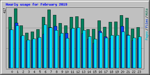 Hourly usage for February 2019
